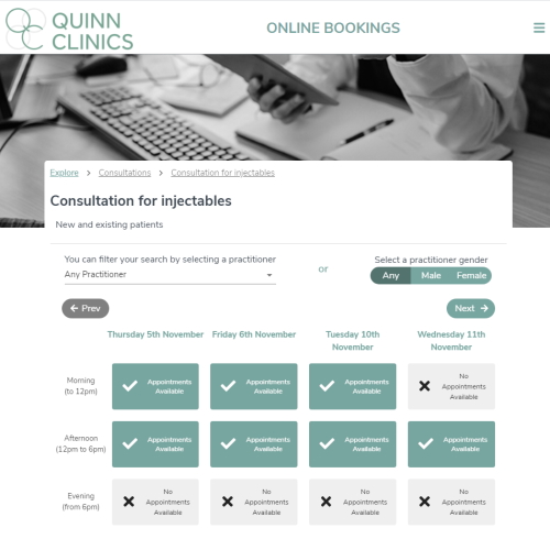 Online Booking Skin Consultations & Treatments